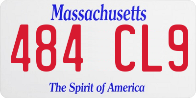MA license plate 484CL9
