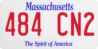 MA license plate 484CN2