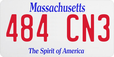 MA license plate 484CN3
