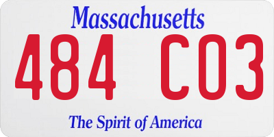 MA license plate 484CO3