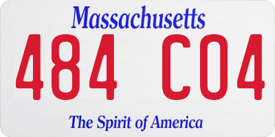 MA license plate 484CO4