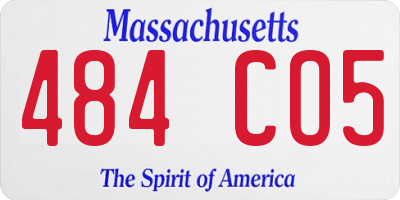 MA license plate 484CO5