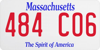 MA license plate 484CO6