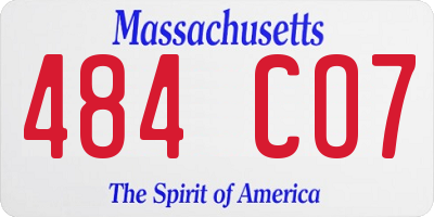 MA license plate 484CO7