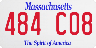 MA license plate 484CO8