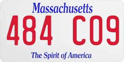 MA license plate 484CO9