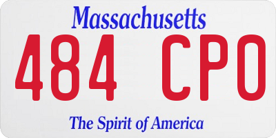 MA license plate 484CP0