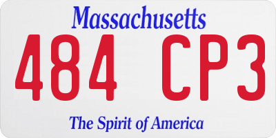 MA license plate 484CP3