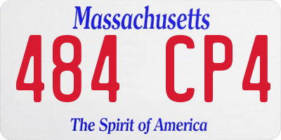 MA license plate 484CP4