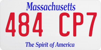 MA license plate 484CP7