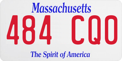 MA license plate 484CQ0