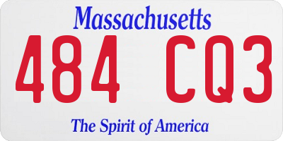 MA license plate 484CQ3