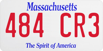 MA license plate 484CR3