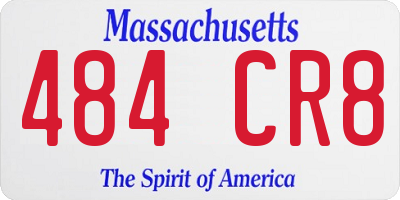 MA license plate 484CR8