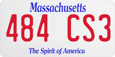 MA license plate 484CS3