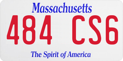 MA license plate 484CS6