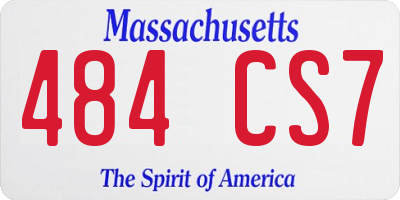 MA license plate 484CS7