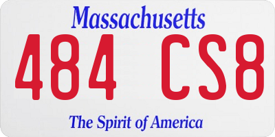 MA license plate 484CS8