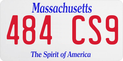 MA license plate 484CS9