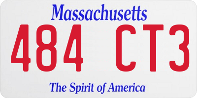 MA license plate 484CT3