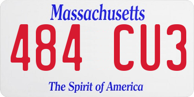MA license plate 484CU3
