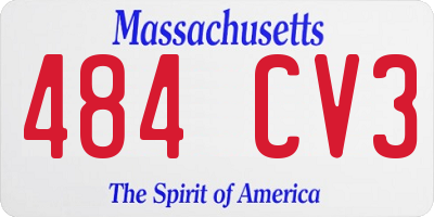 MA license plate 484CV3
