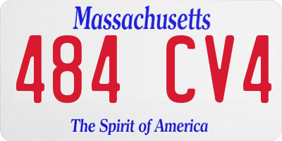 MA license plate 484CV4
