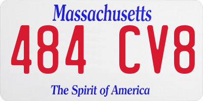 MA license plate 484CV8