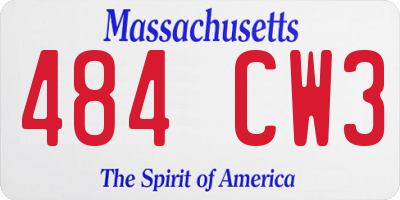 MA license plate 484CW3