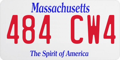 MA license plate 484CW4