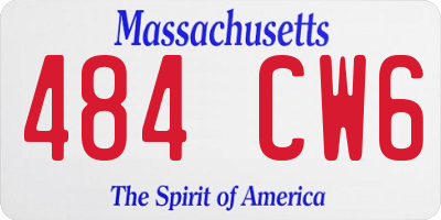 MA license plate 484CW6