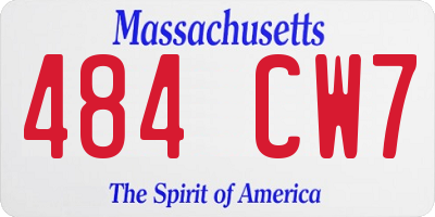 MA license plate 484CW7