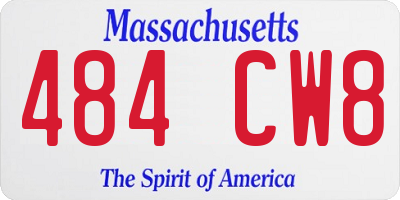 MA license plate 484CW8