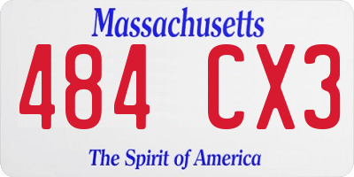 MA license plate 484CX3