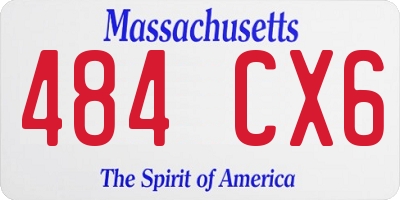 MA license plate 484CX6