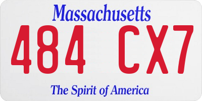 MA license plate 484CX7