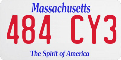 MA license plate 484CY3