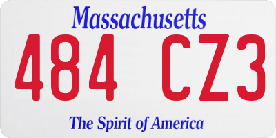 MA license plate 484CZ3