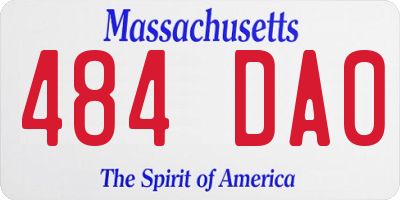 MA license plate 484DA0