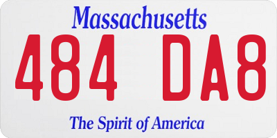 MA license plate 484DA8