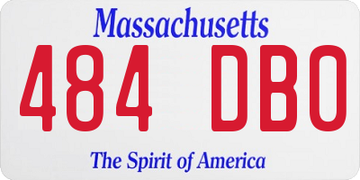 MA license plate 484DB0