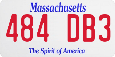 MA license plate 484DB3