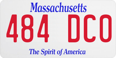 MA license plate 484DC0