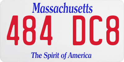 MA license plate 484DC8