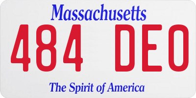 MA license plate 484DE0
