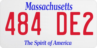 MA license plate 484DE2