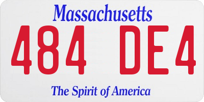 MA license plate 484DE4