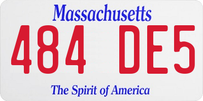 MA license plate 484DE5