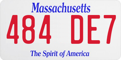 MA license plate 484DE7