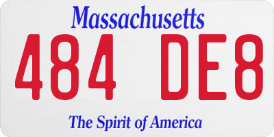 MA license plate 484DE8